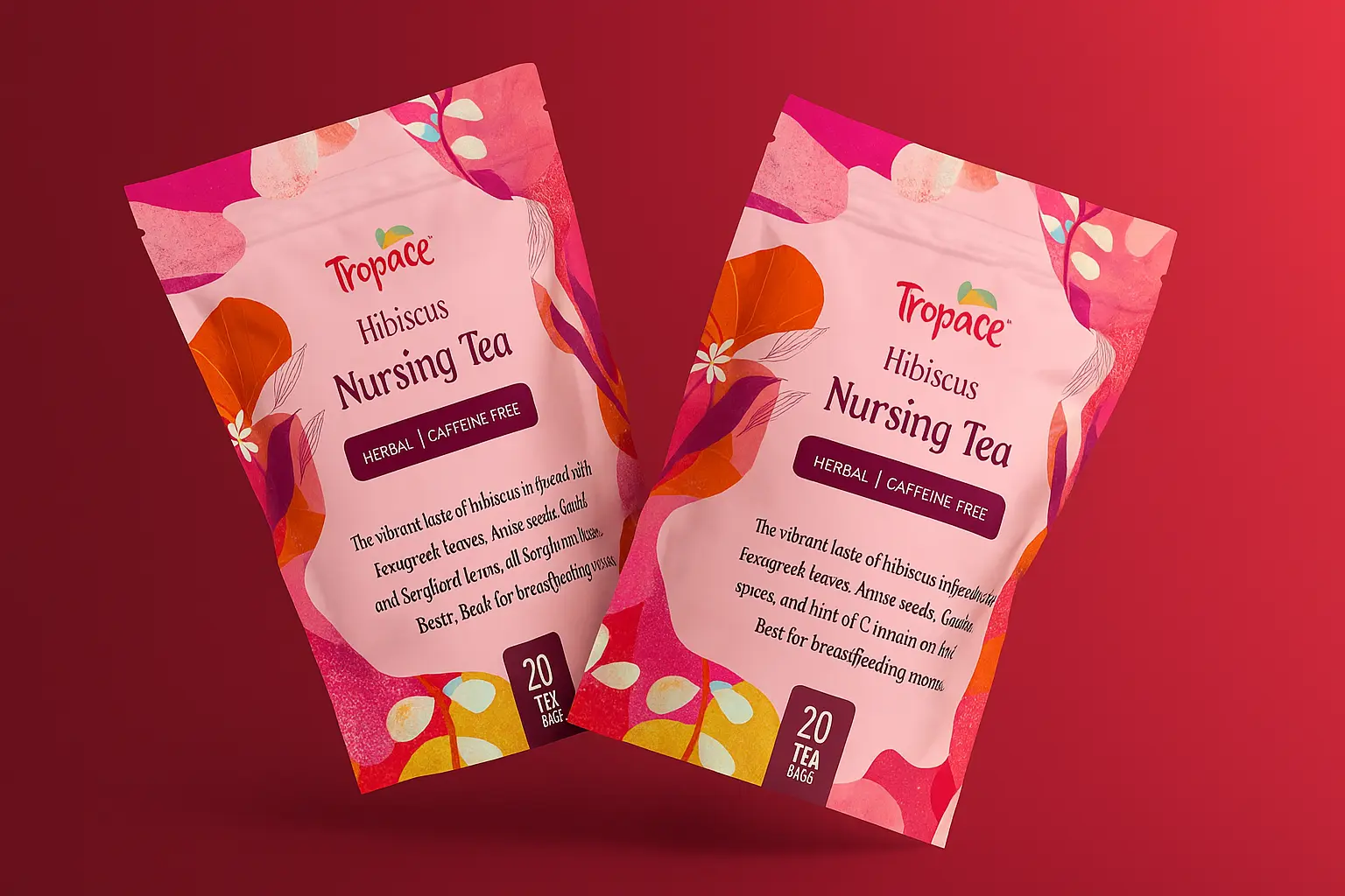Tropace Tea display at La’Afrique Market featuring colorful tea packs, serving cups, and a welcoming in-store demo table.