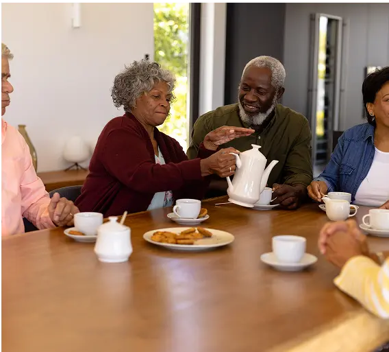 Black family enjoying tropace tea